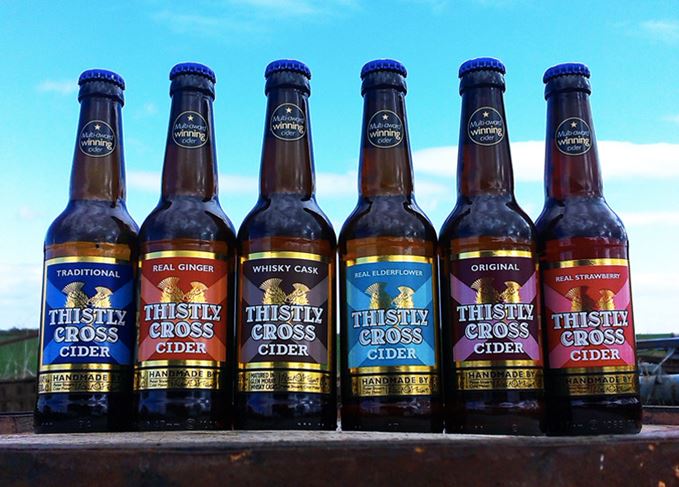 Strathearn's brandy is distilled from cider produced by Dunbar's Thistly Cross Thistly Cross cider Strathearn brandy